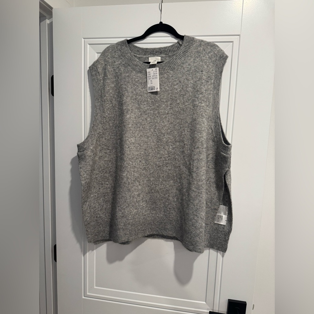 Gray Sleeveless Sweater Vest